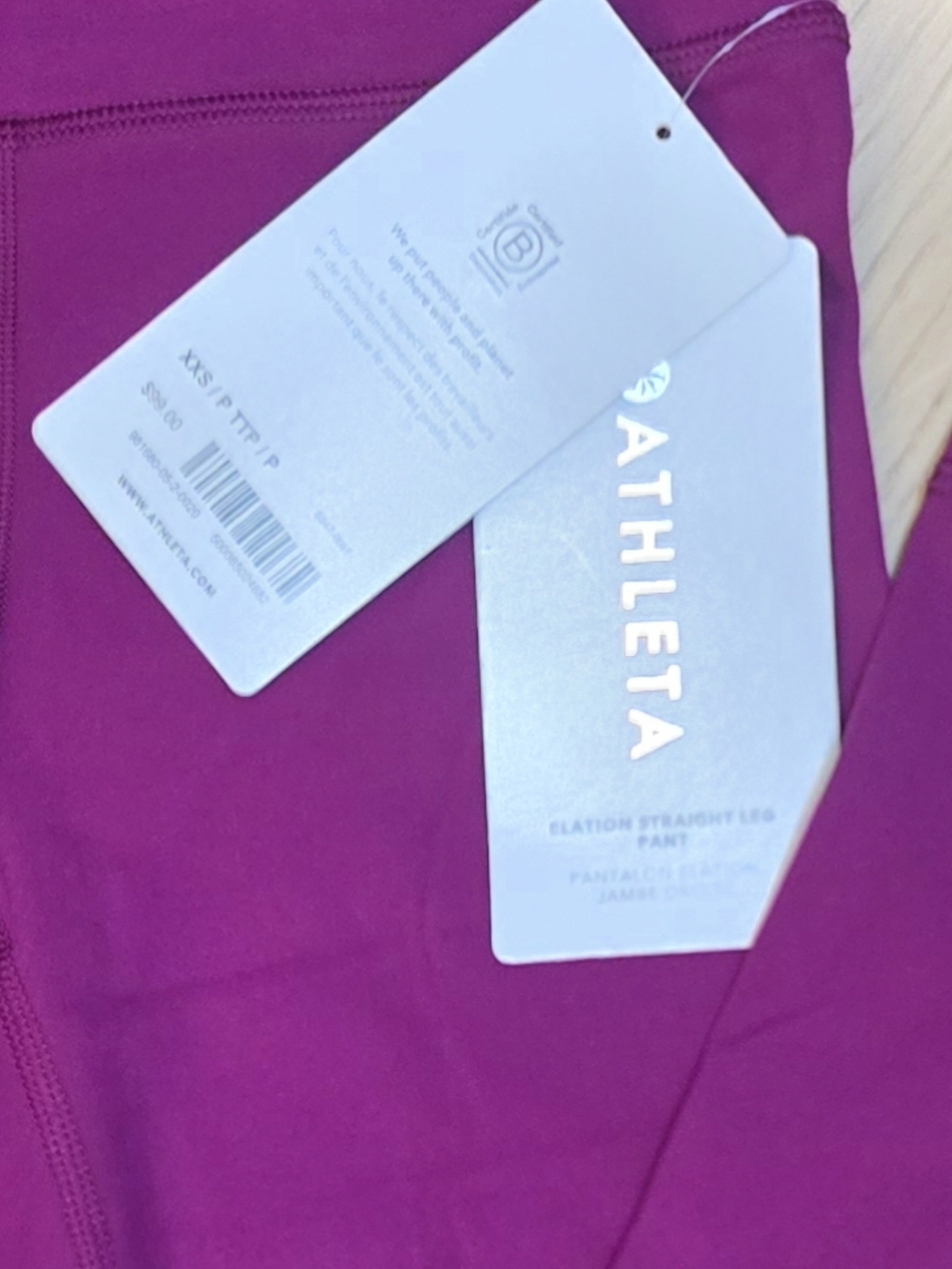 Athleta Plum Straight-Leg High-Rise Yoga Pants - Picture 2 of 7
